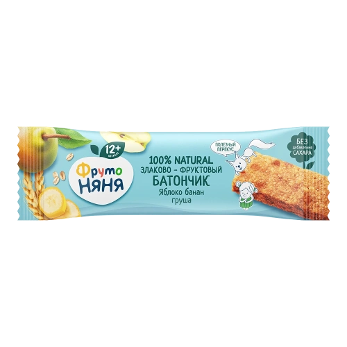 Дет пит  Фрутоняня батончик  злаково-фруктовый Яблоко-Банан-Груша 25г; 20